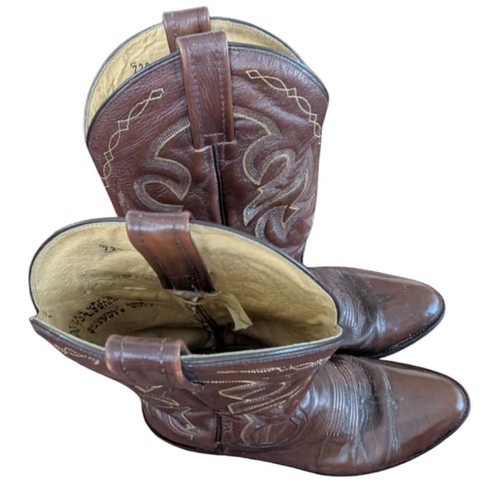 Vintage Dan Post Men's Brown Leather Western Boots - Size 8.5 D - Picture 11 of 16